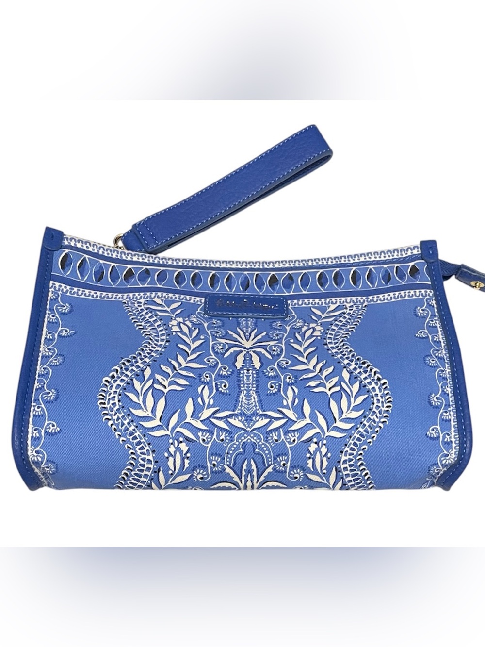 Lilly Pulitzer Preppy Cotton York Wristlet Pouch Abaco Blue Have it Both Rays